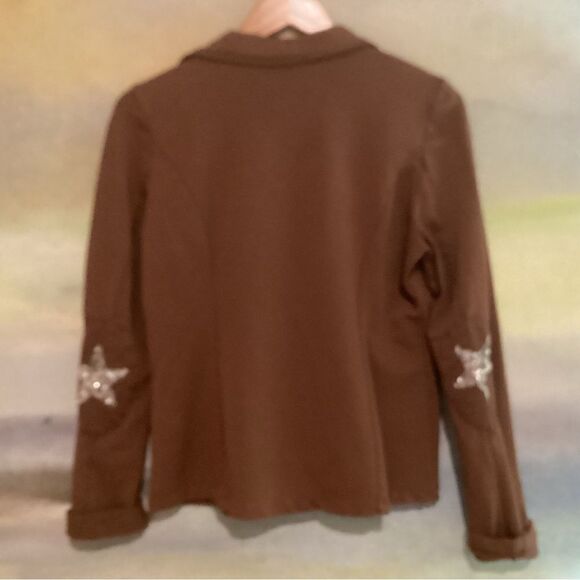 Venti6 Italy Brown blazer with stars on elbow patches - Picture 5 of 8